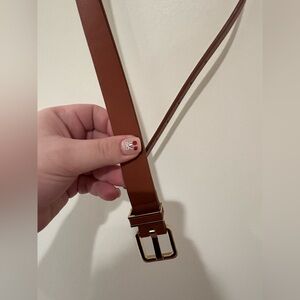 Classic Brown Women’s Belt with Gold Buckle